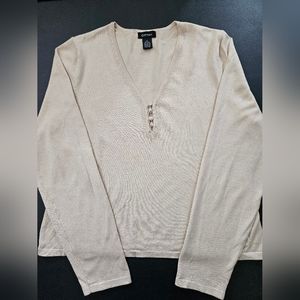 City Silk - Silk Blend Beige Top - Size XL - NWOT